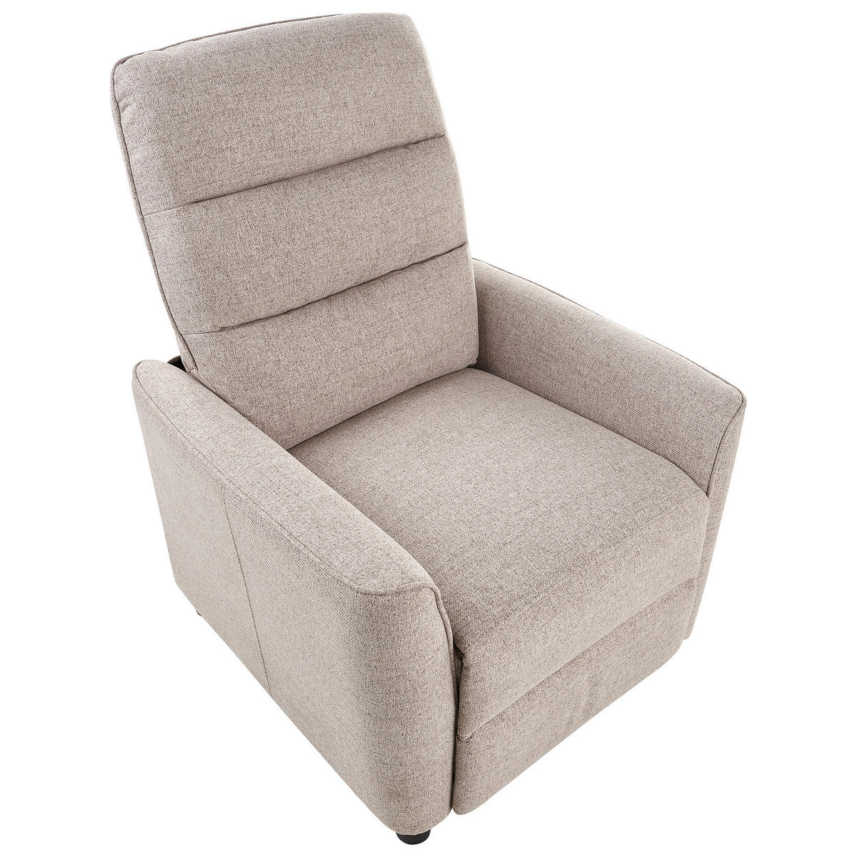 FERNSEHSESSEL mit Fußstütze Stoff Beige Sande - Taupe, Textil (76/102/83cm) - Beliani