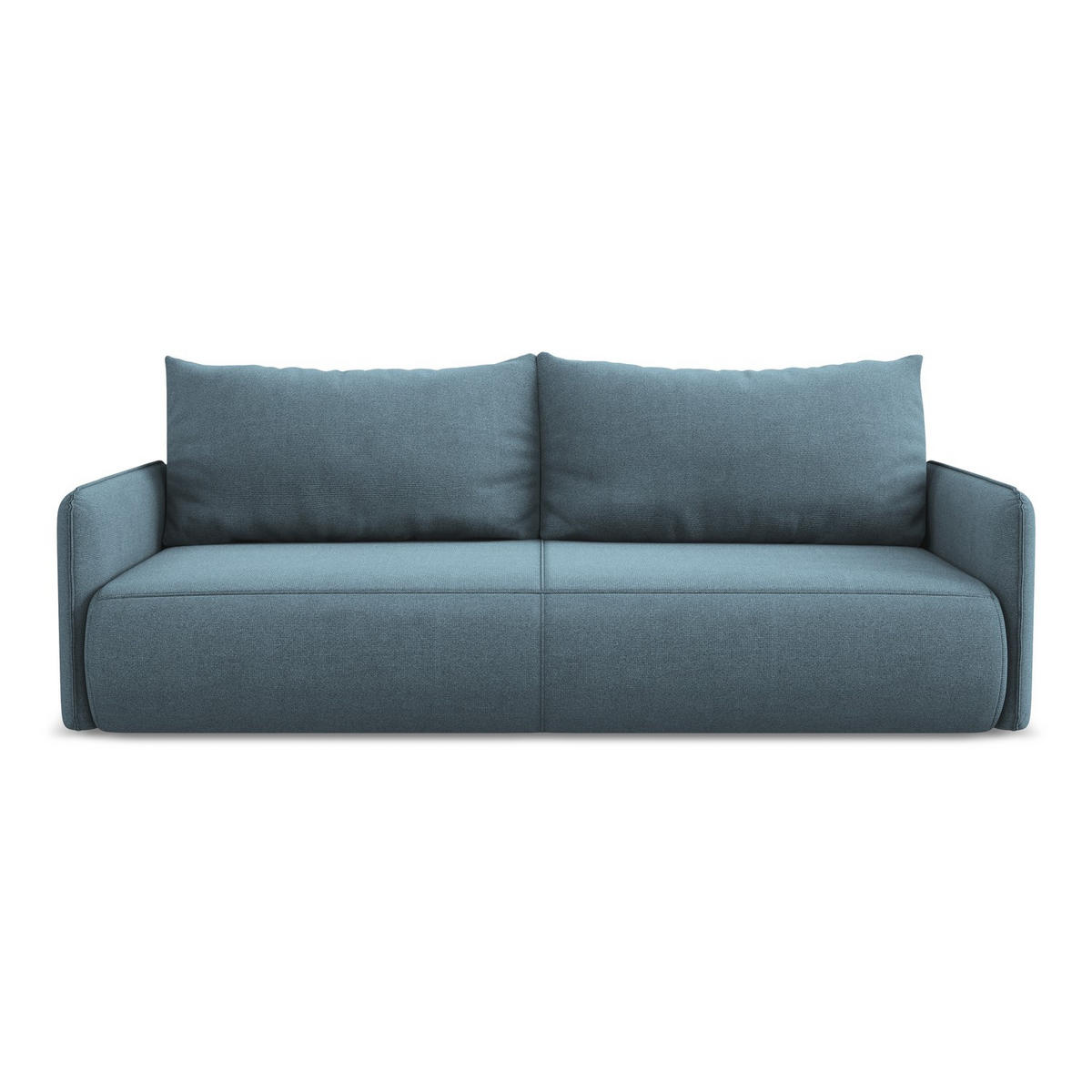 3-SITZER SOFA mit Schlaffunktion Strukturstoff Stoff Blau - Blau/Schwarz, Kunststoff/Textil (216/86/105cm) - LaMiaSofa