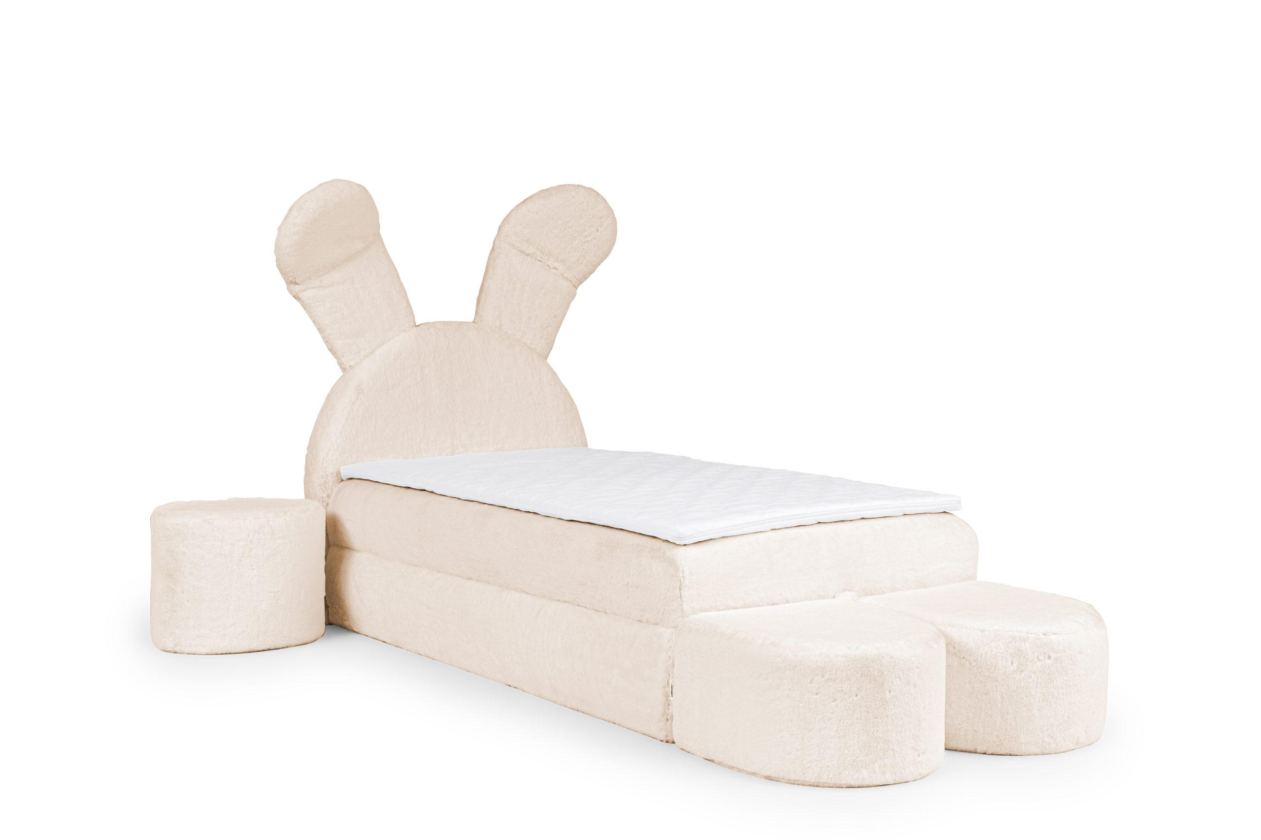 KINDERBETT Boxbett aus Kunstfell Carlow Premium Junior 100x200 cm, Hellbraun - Hellbraun, Textil (100/200cm) - Meblito