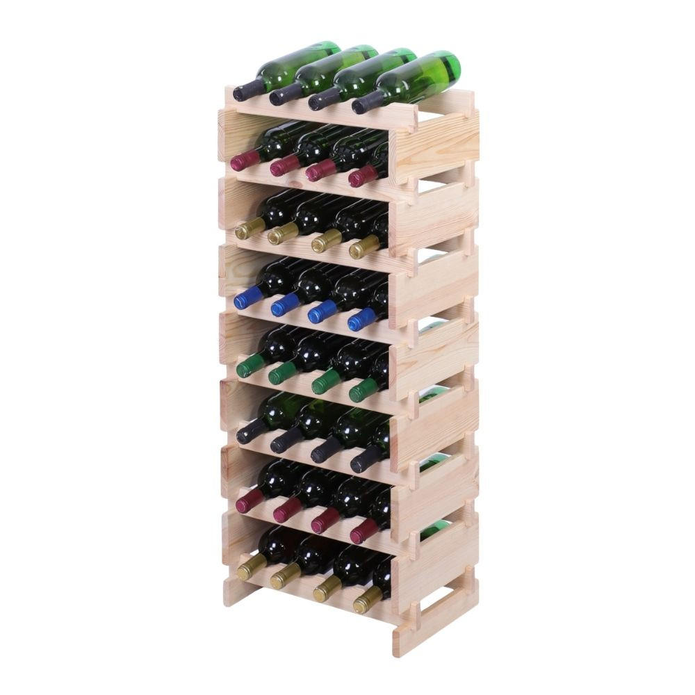WEINREGAL VINOTECA FLEX PRO HxBxT 107x46x28cm 32 Flaschen auf 8 Ebenen Natur unbehandelt - Naturfarben, Holz (46/107/28cm) - PROREGAL