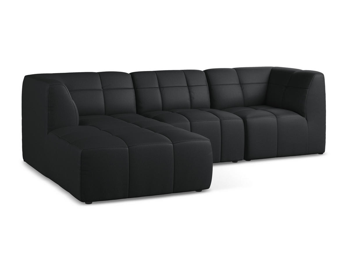 ECKSOFA Links Kunstleder Schwarz - Schwarz, Holzwerkstoff/Kunststoff (266/175cm) - Makamii