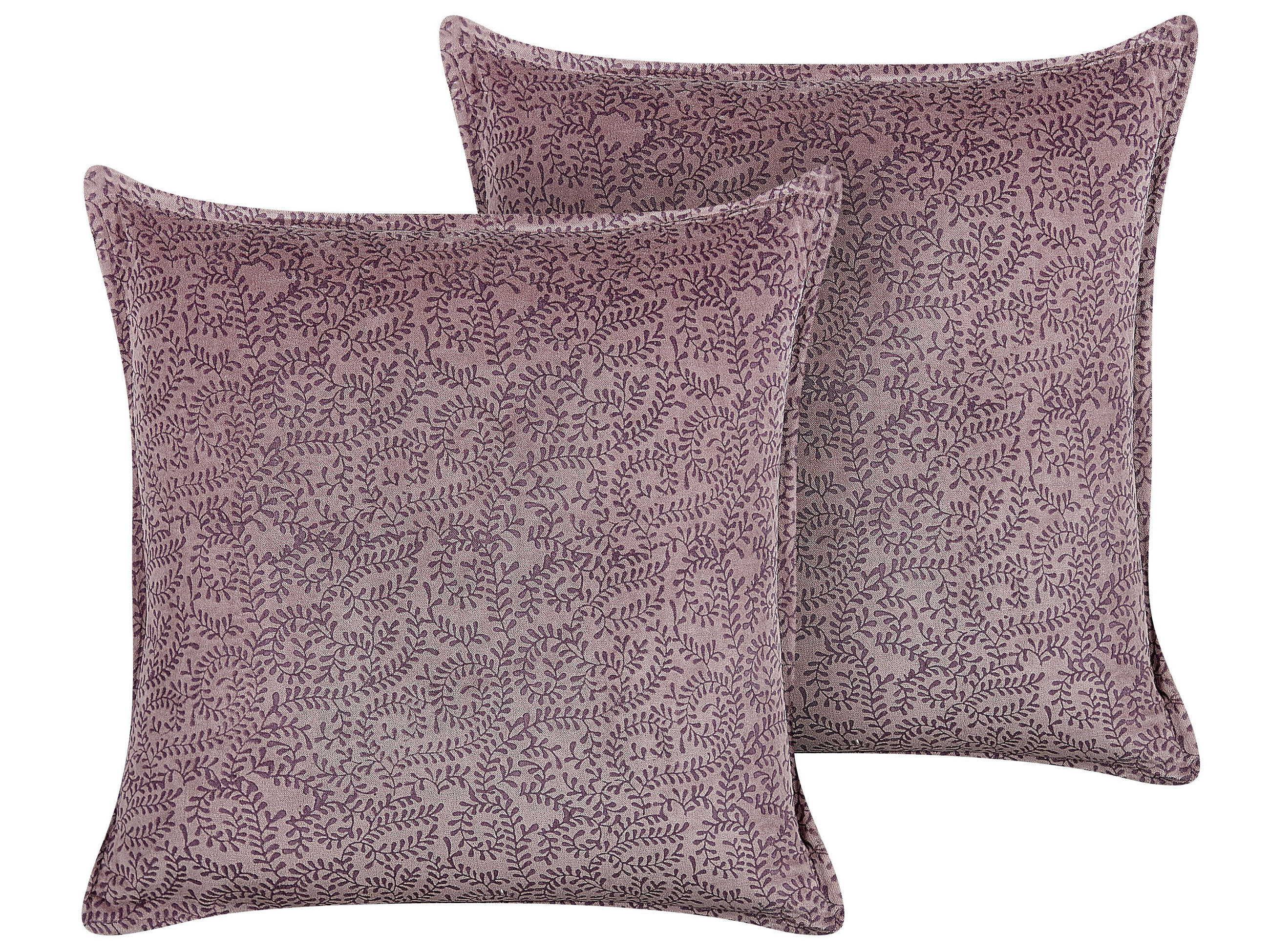 Beliani DEKORATIVNÍ POLŠTÁŘ sada 2 ks Růžový 45/45 cm Kalmia