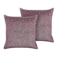DEKOKISSEN 2er-Set Rosa 45/45 cm Kalmia - Pink, Textil (45/45cm) - Beliani