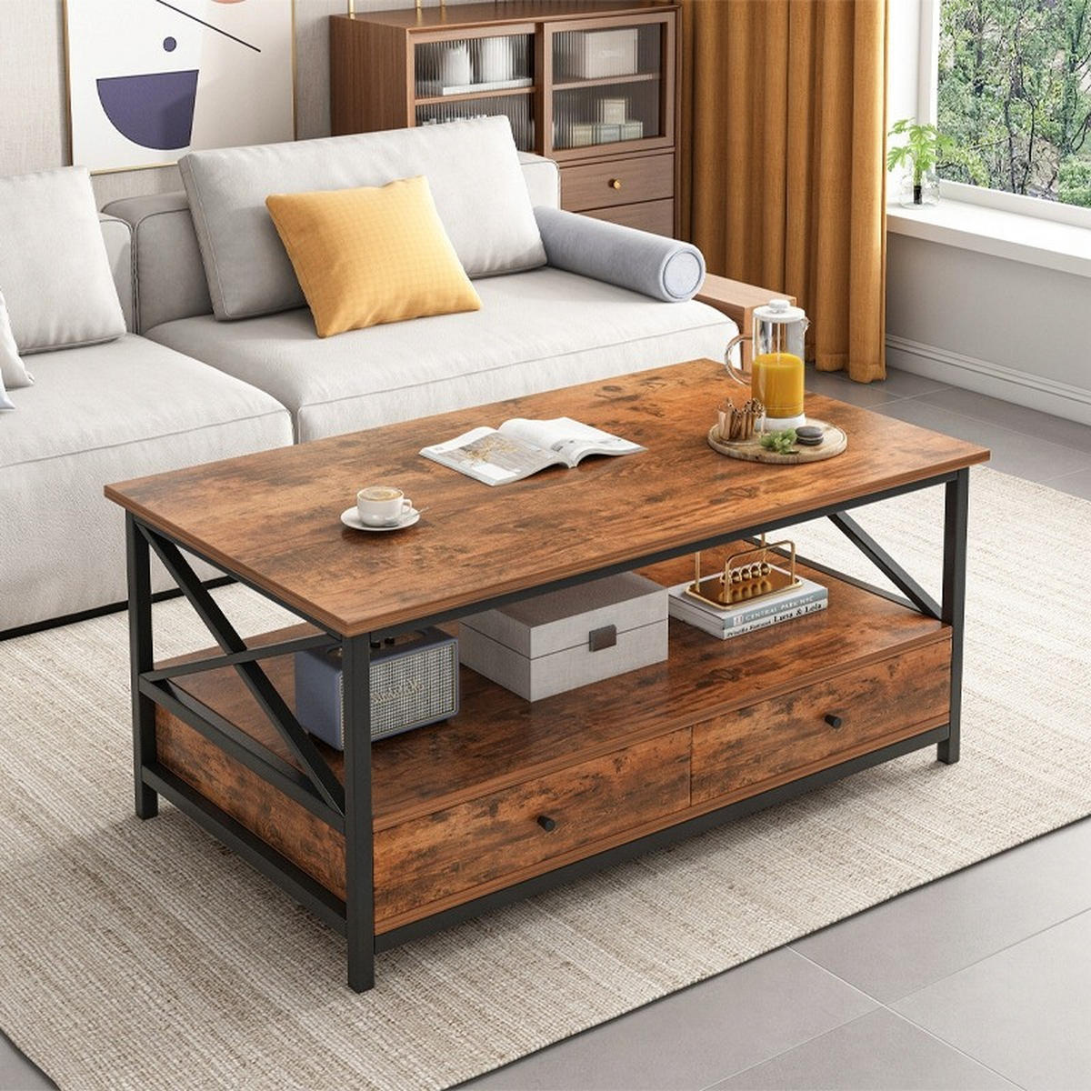 COUCHTISCH, braun 100/55/47 cm - Braun, Holzwerkstoff (61/110/11cm)
