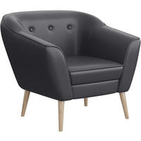 SESSEL Doris - Buchefarben/Grau, Holzwerkstoff/Buchenholz (80/75/74cm) - Meblini