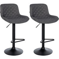 BARHOCKER 2er Set Stoff Schwarz - Schwarz, Textil/Metall (50/84/52cm) - CLP