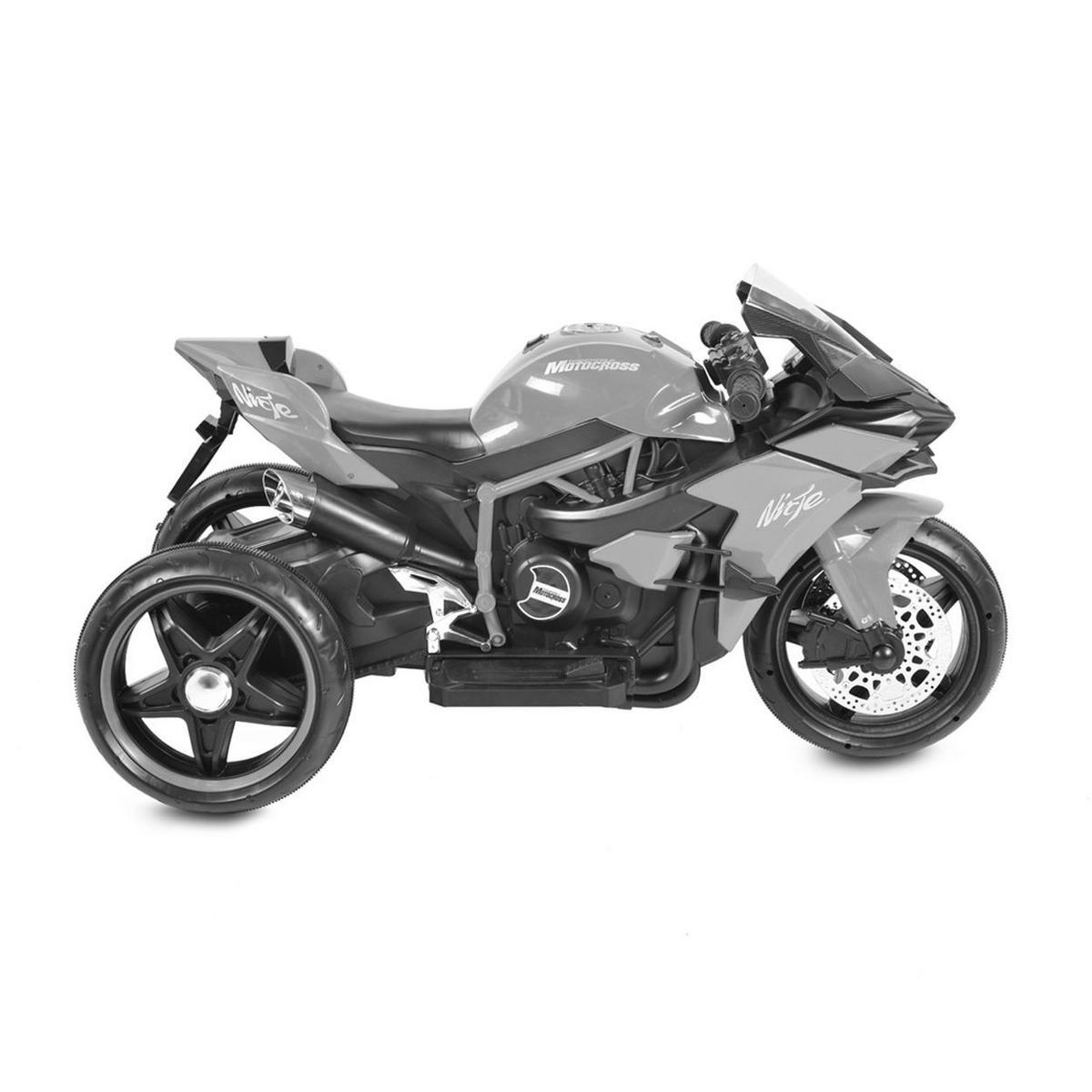 ELEKTROMOTORRAD Ninja schwarz drei Kunststoffräder, LED-Beleuchtung, Mp3 - Schwarz, Kunststoff (105/33/53cm) - Moni