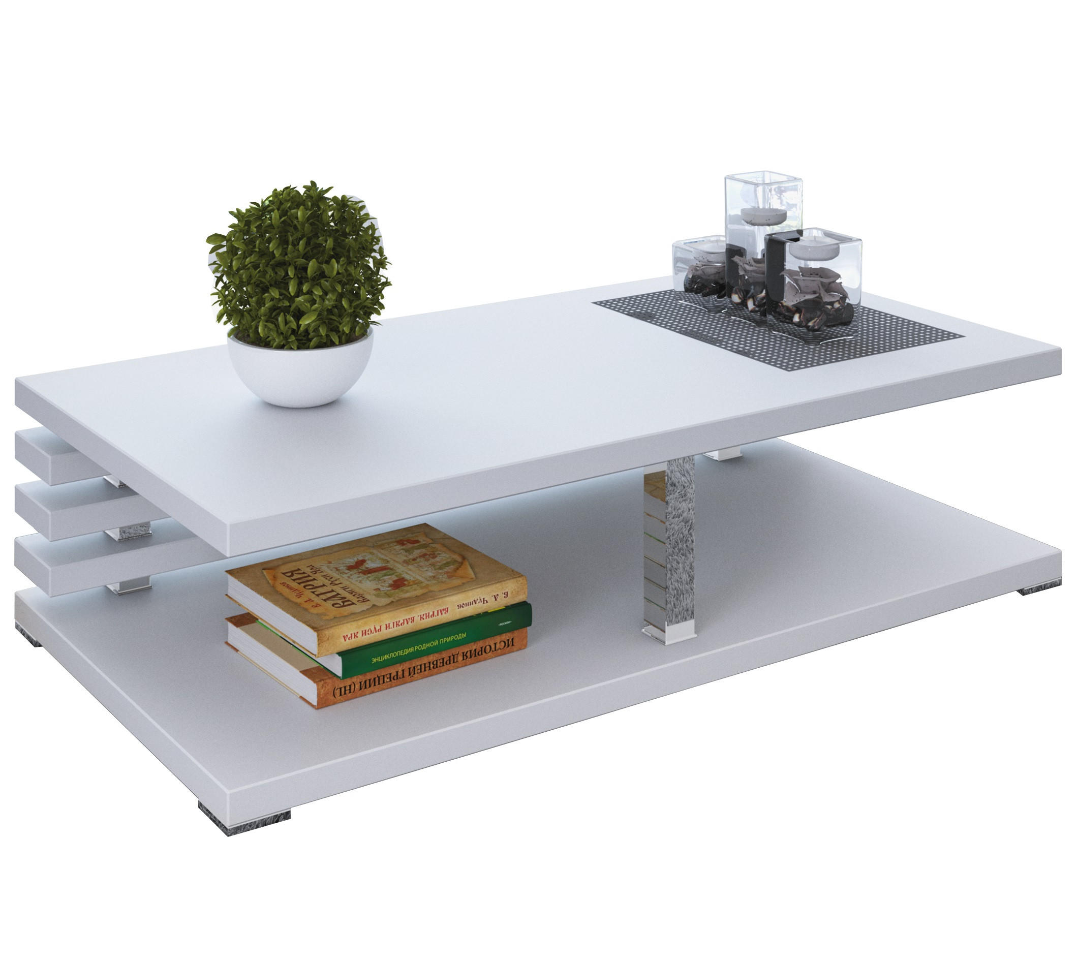 designimpex Couchtisch Weiß 120x31x60 cm