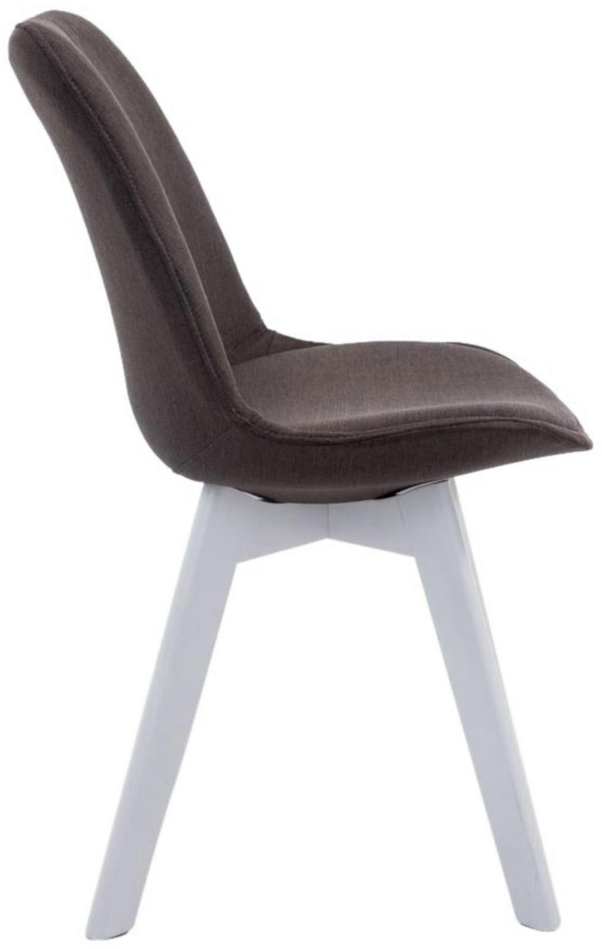 STUHL 4er Set Stoff dunkelgrau - Dunkelgrau/Weiß, Holz/Textil (48/84/55cm) - CLP