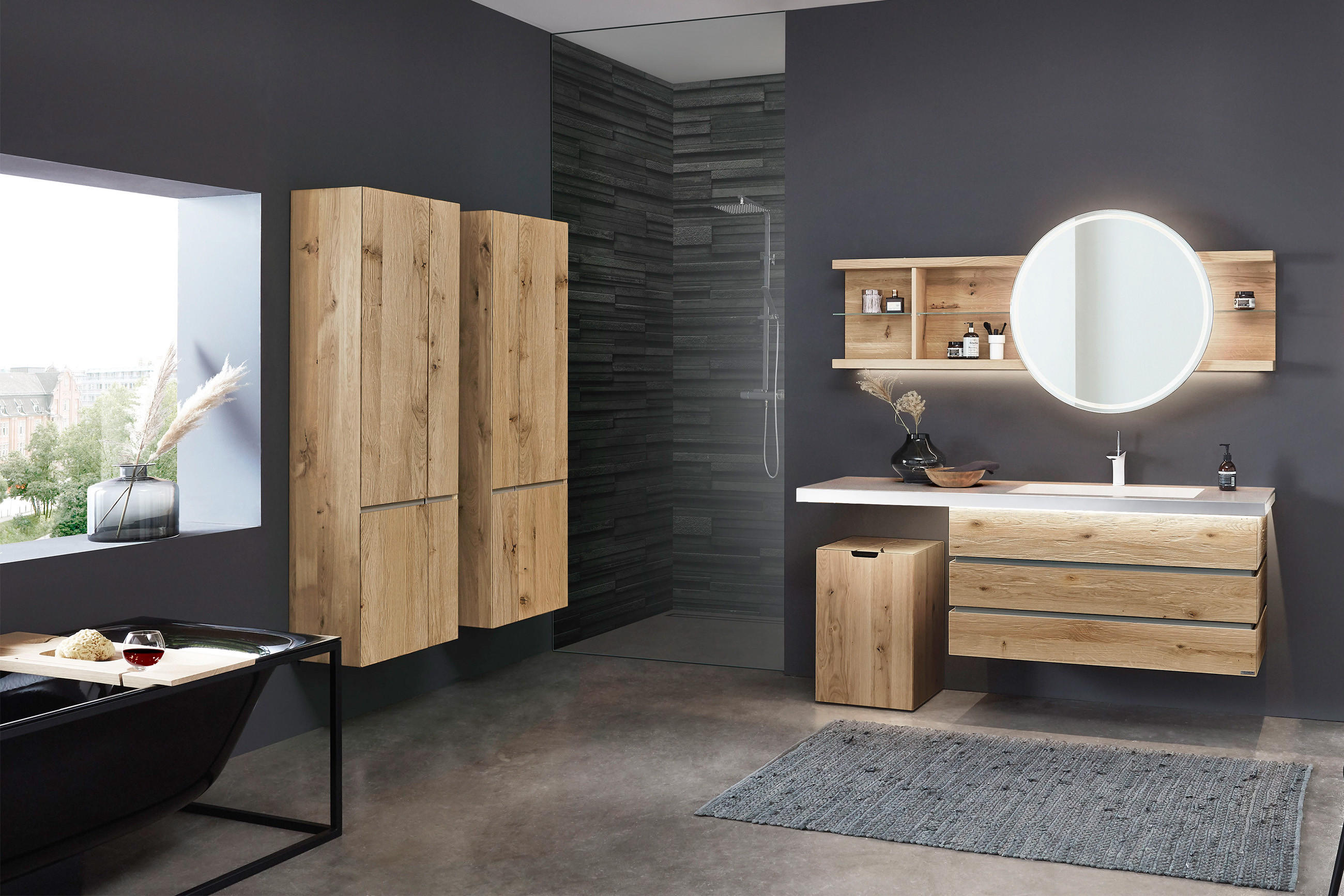 Badezimmer Möbel in Holzfarben