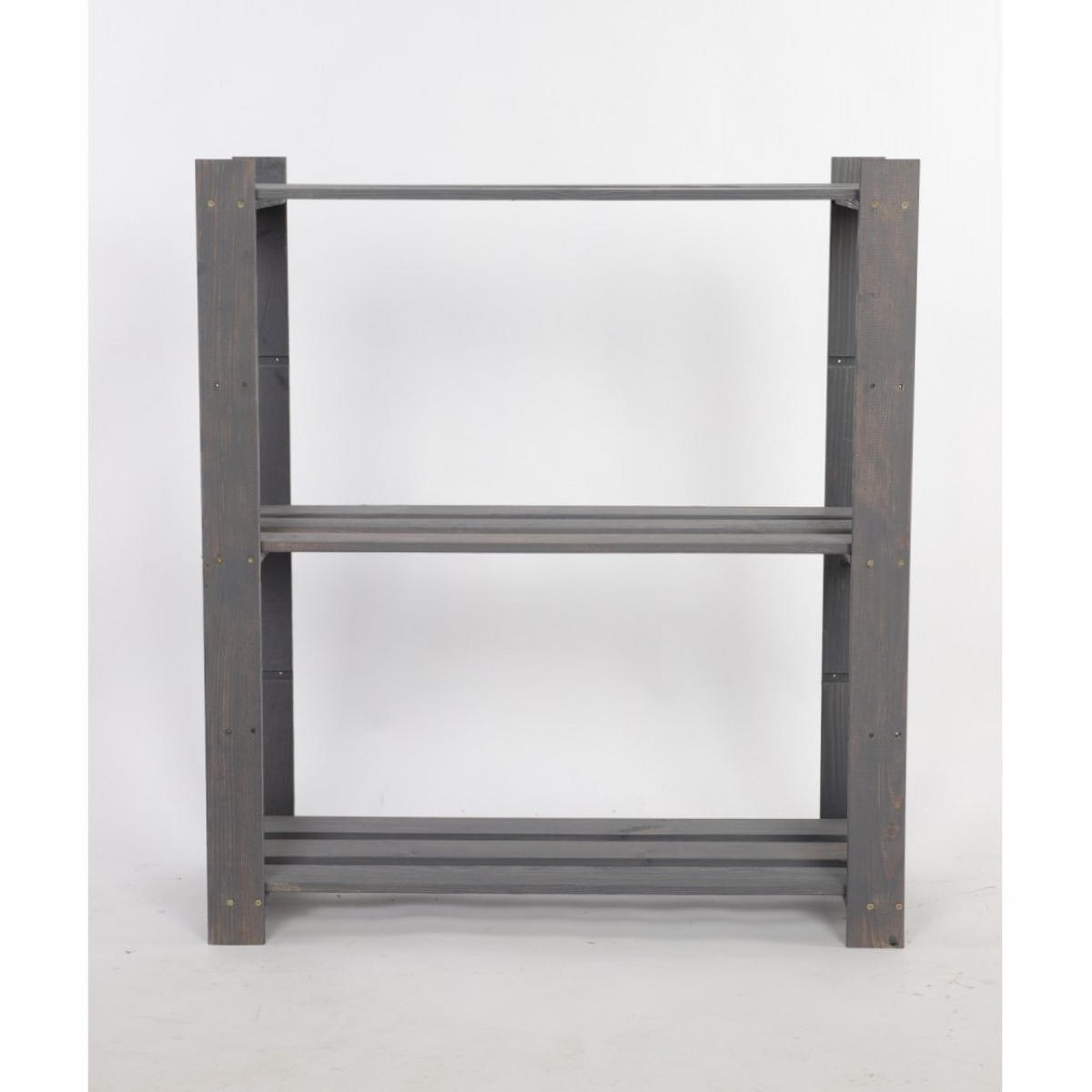 HOLZREGAL PINEPEAK 90x80x28cm 3 Fachboden 1,2cm dickes Kiefernholz Grau - Grau, Holz (80/90/28cm) - PROREGAL