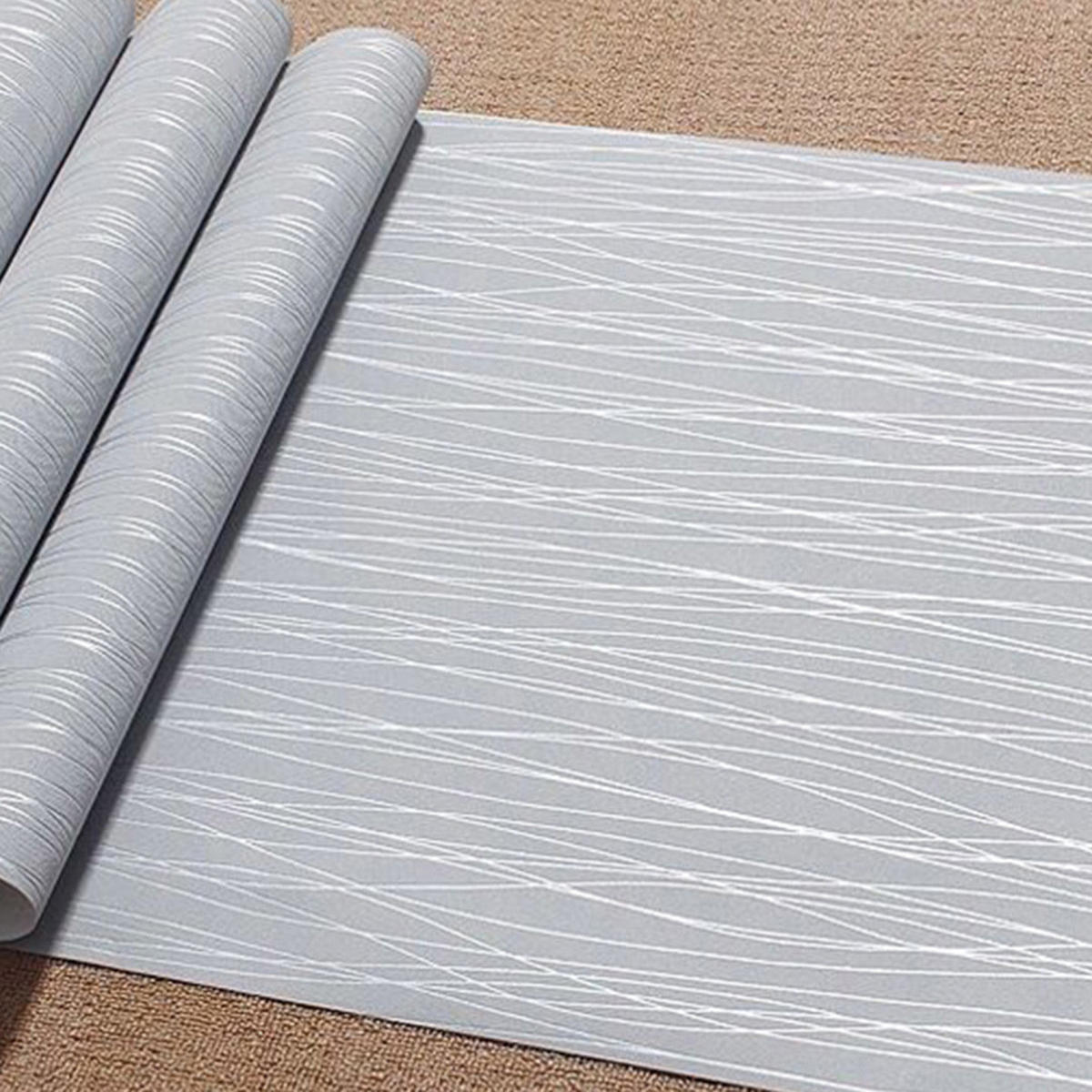 VLIESTAPETE 5m²/950 x 53 cm Silbergrau - Silberfarben, Naturmaterialien (950/53cm) - Livingandhome