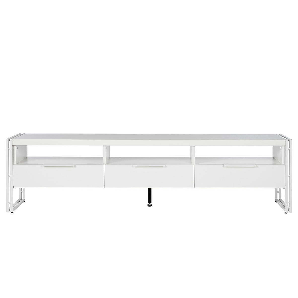 TV-LOWBOARD - Weiß - Weiß, Holzwerkstoff/Metall (180/47/39cm) - home24