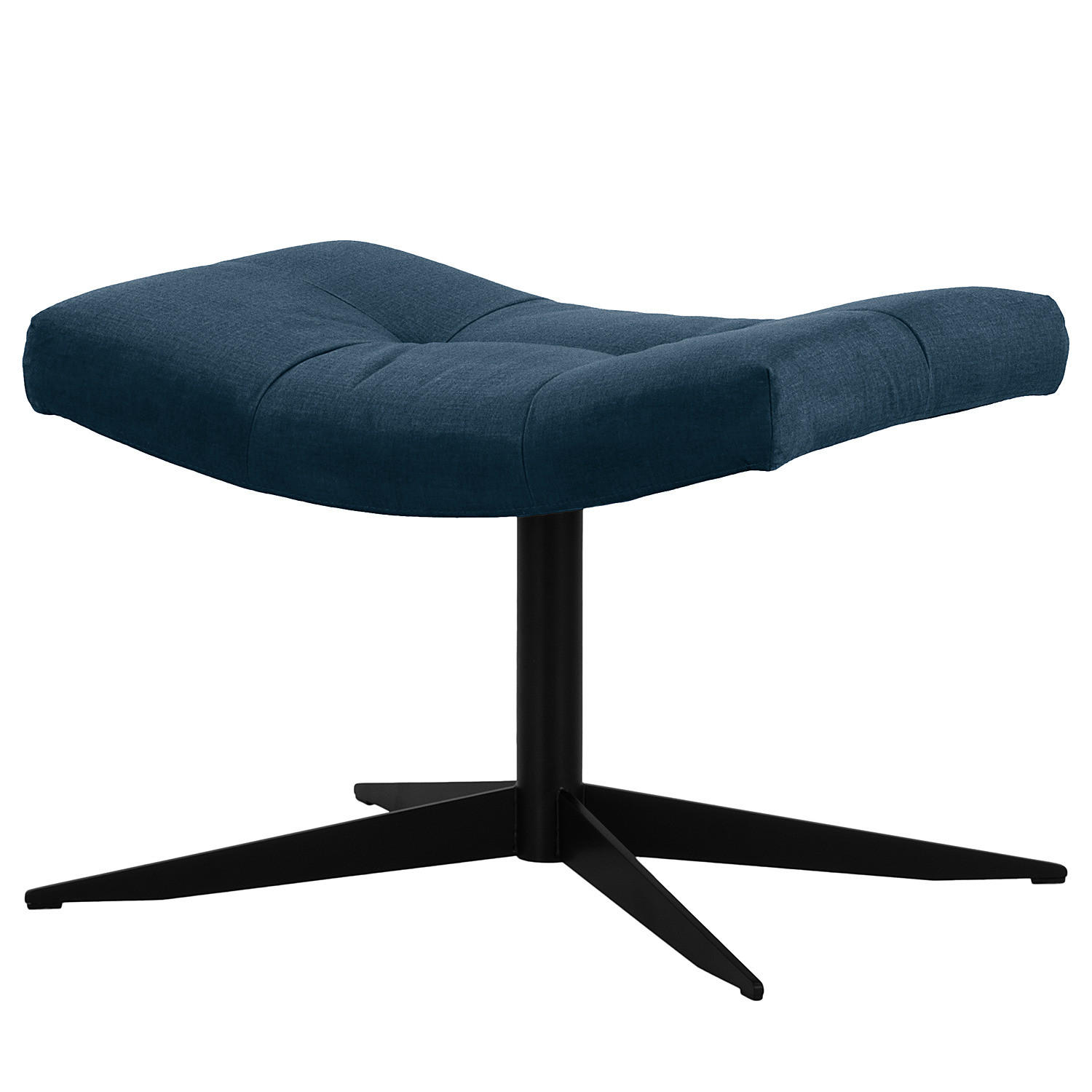 POLSTERHOCKER - Schwarz/Dunkelblau, Textil/Metall (67/47/50cm) - home24