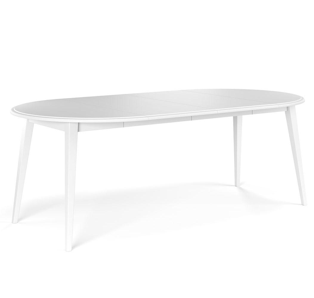 ESSTISCH Belluno Elegante Kiefer weiß (RAL9010) lackiert 110-210 / 110 / 74,5cm - Weiß, Holz (110/210/75cm) - Feldmann-Wohnen