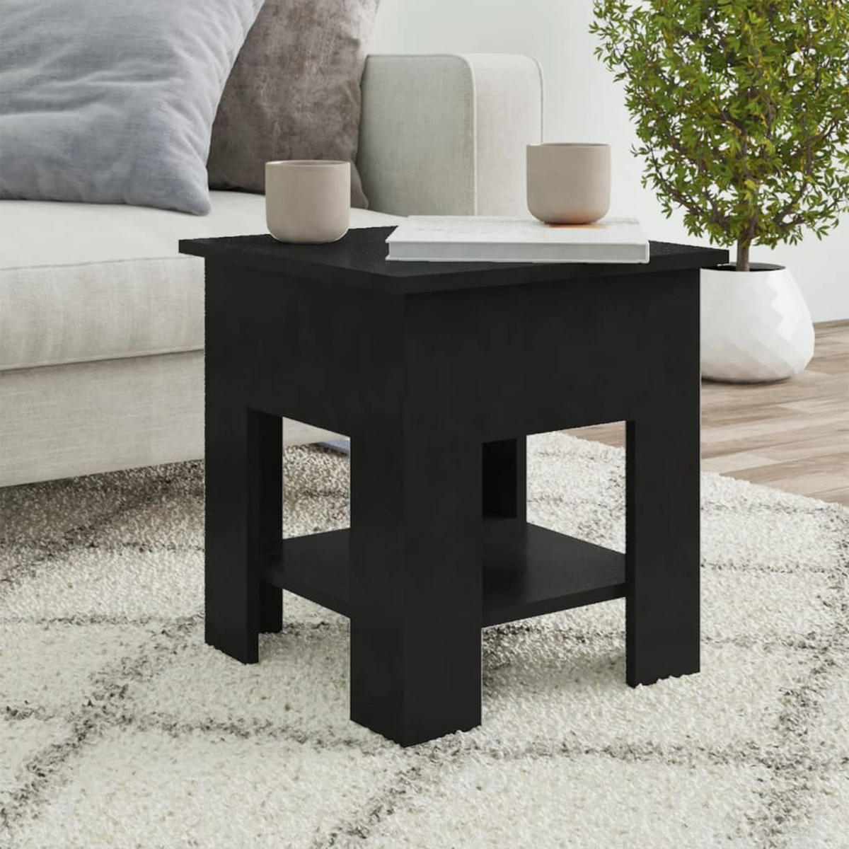 COUCHTISCH Schwarz 40x40x42 cm Holzwerkstoff - Schwarz, Holzwerkstoff (40/40/42cm) - furnicato