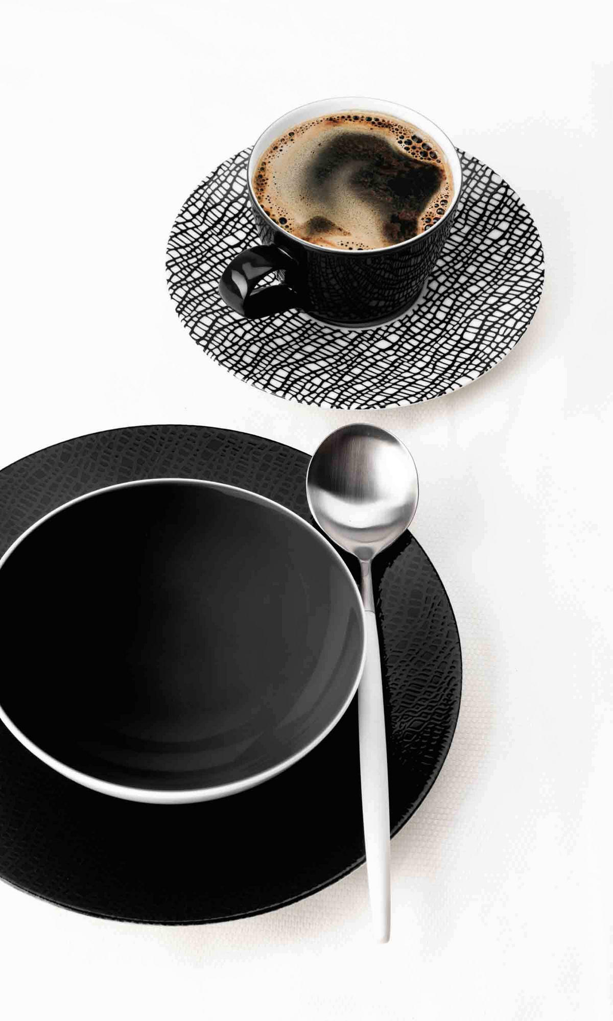 MILCHKAFFEETASSEN Life Fashion Glamorous Black 370 ml 6er Set - Schwarz, Keramik (0.37L) - Seltmann Weiden