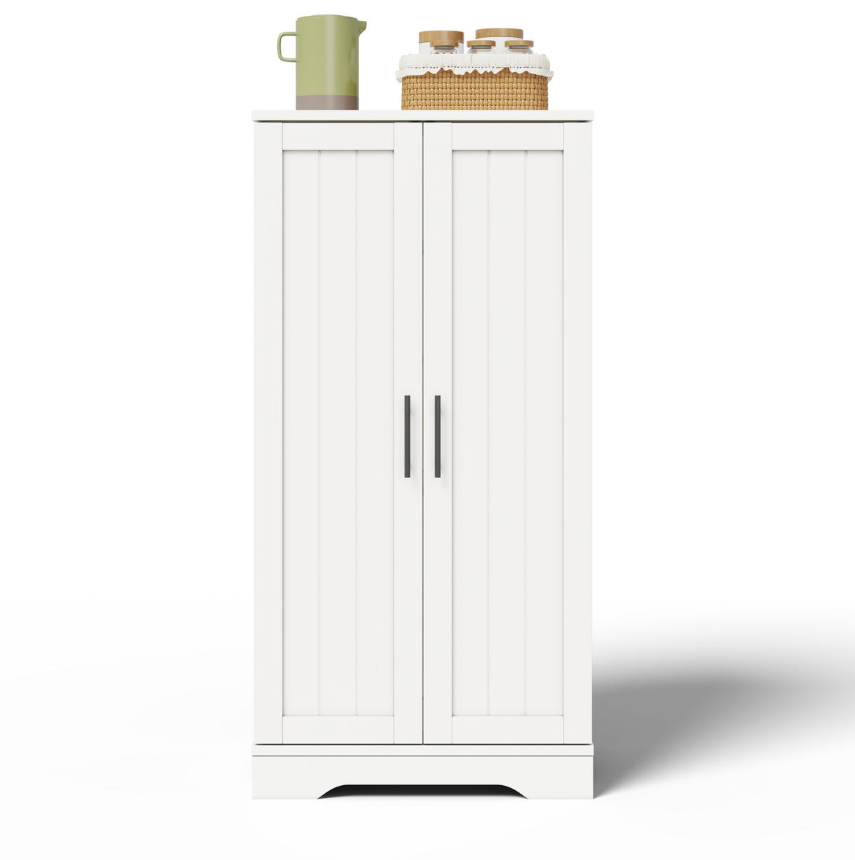 ANRICHTE Hochschrank 120/60/40 cm aus MDF mit LED-Sensorlicht und verstellbaren Einlegeböden Weiß - Weiß, Holzwerkstoff (60/120/40cm) - Modenvie