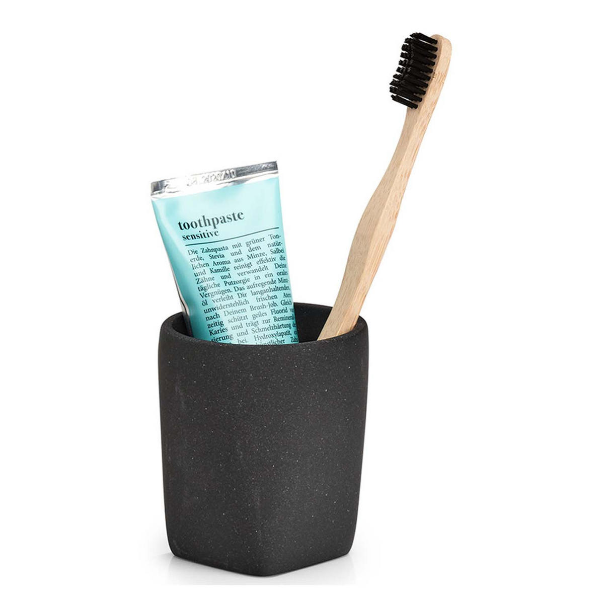 BADACCESSOIRES - Dark Stone, 5-teiliges Set - Schwarz, Stein (9.5/36.5/9.5cm) - Zeller Present