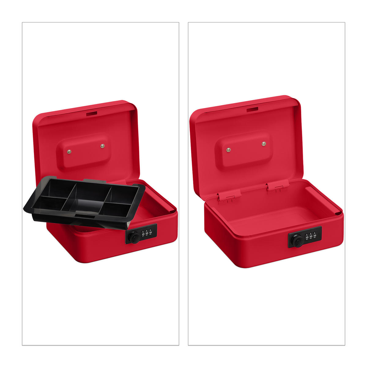 POKLADŇA - červená, kov/plast (20/8.5/17cm) - Relaxdays