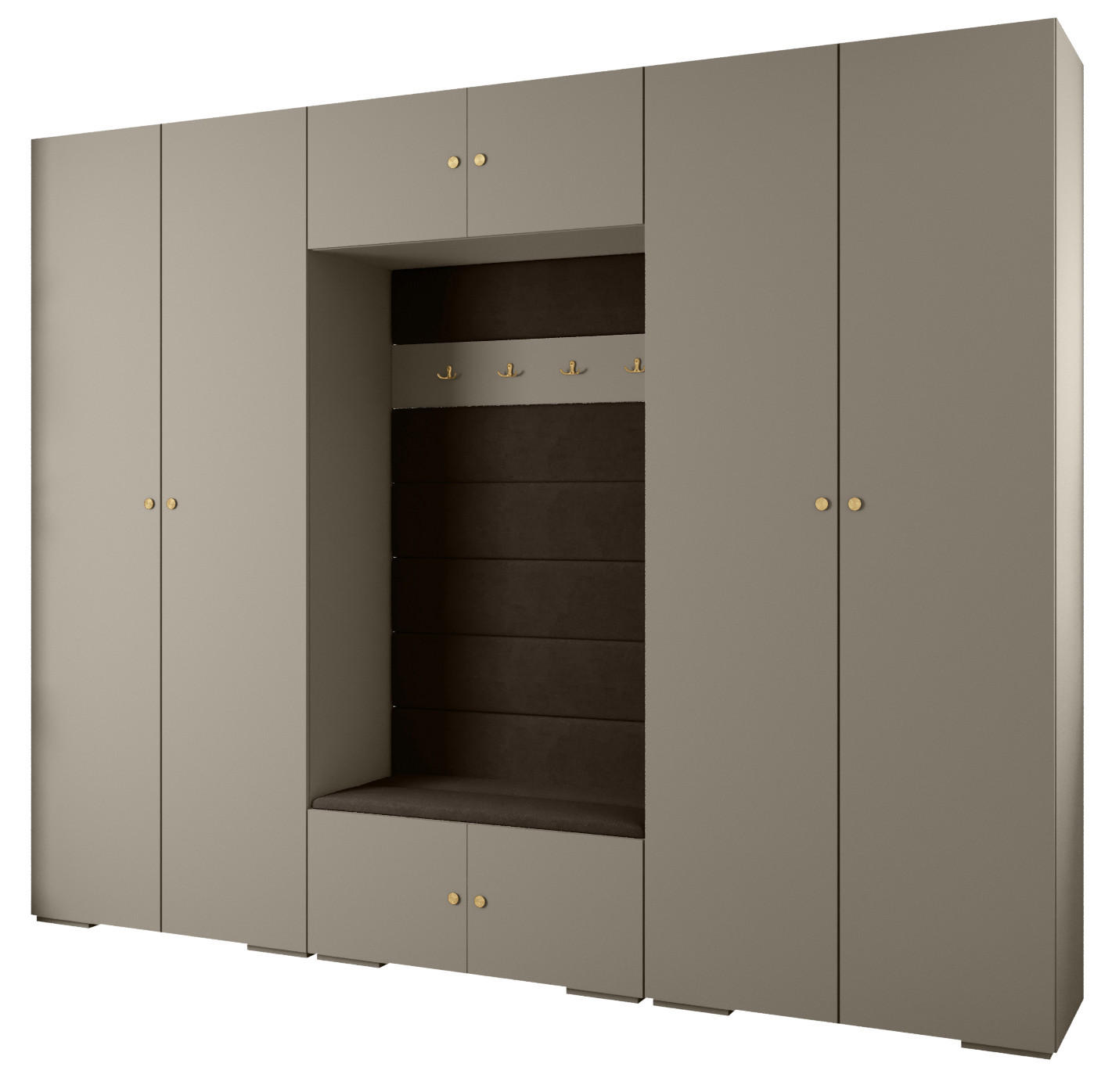 GARDEROBEN-SET 236,7/300/47 - Kaschmir/Goldfarben, Holz/Metall (300/236.7/47cm) - Abiks Möbel
