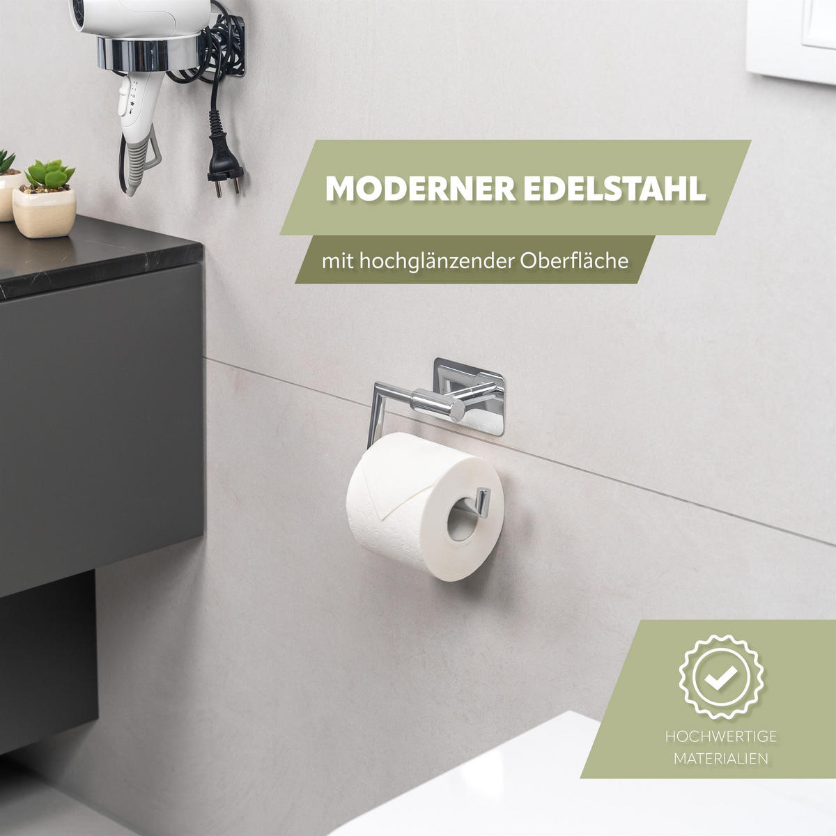 TOILETTENPAPIERHALTER LUCENTE TAPE - Chromfarben, Metall (15.5/12/6cm) - bremermann