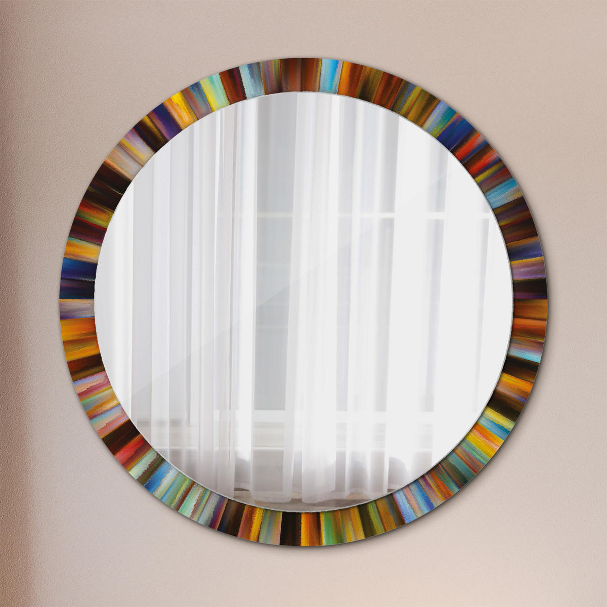 SPIEGEL Ø100 cm Rund mit Aufdruck - Multicolor, Glas (100/100/0.4cm) - TULUP