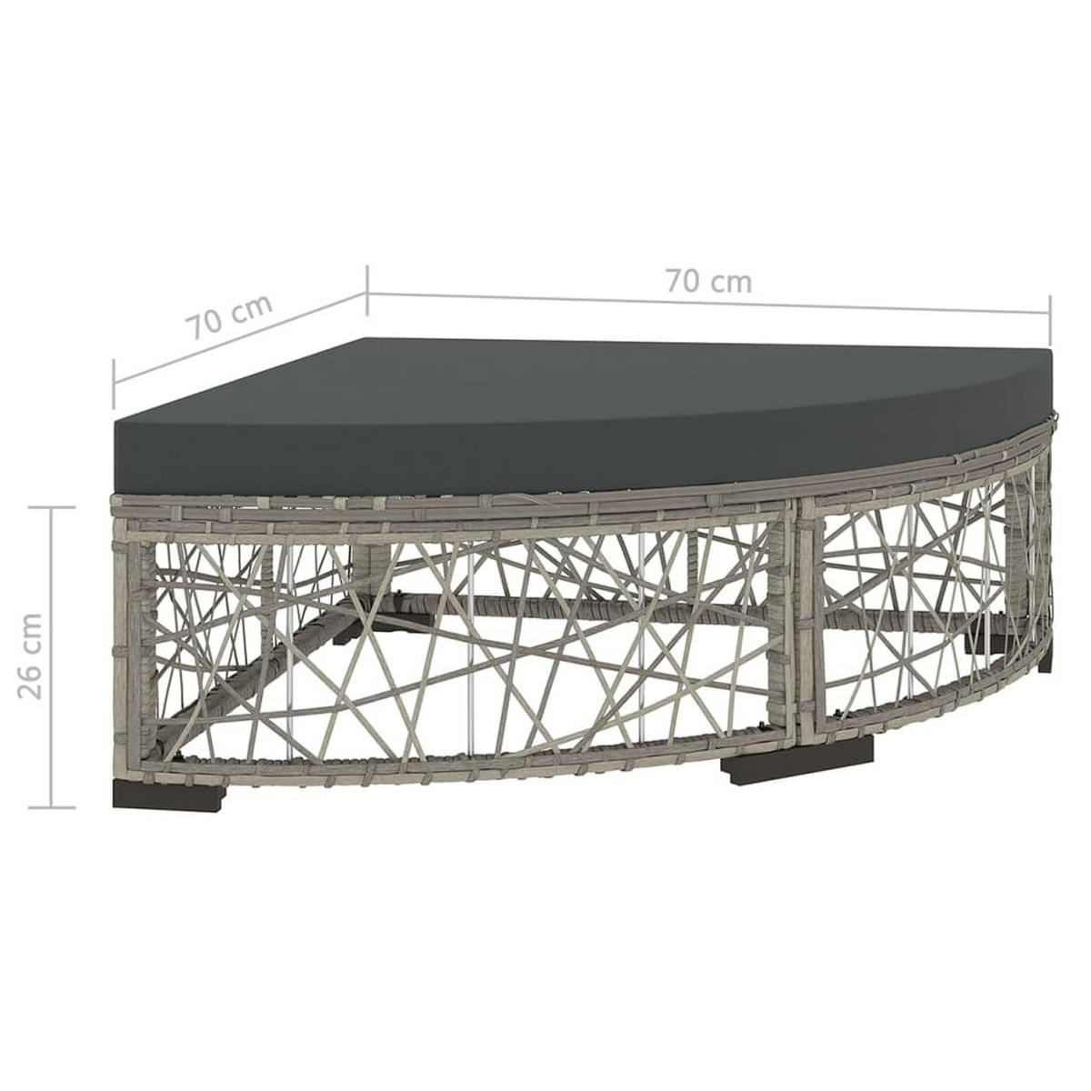 LOUNGEGARNITUR mit Auflagen, aus Poly Rattan und Stahl, Schwarz, 6-teiliges Set - Grau, Kunststoff - vidaXL