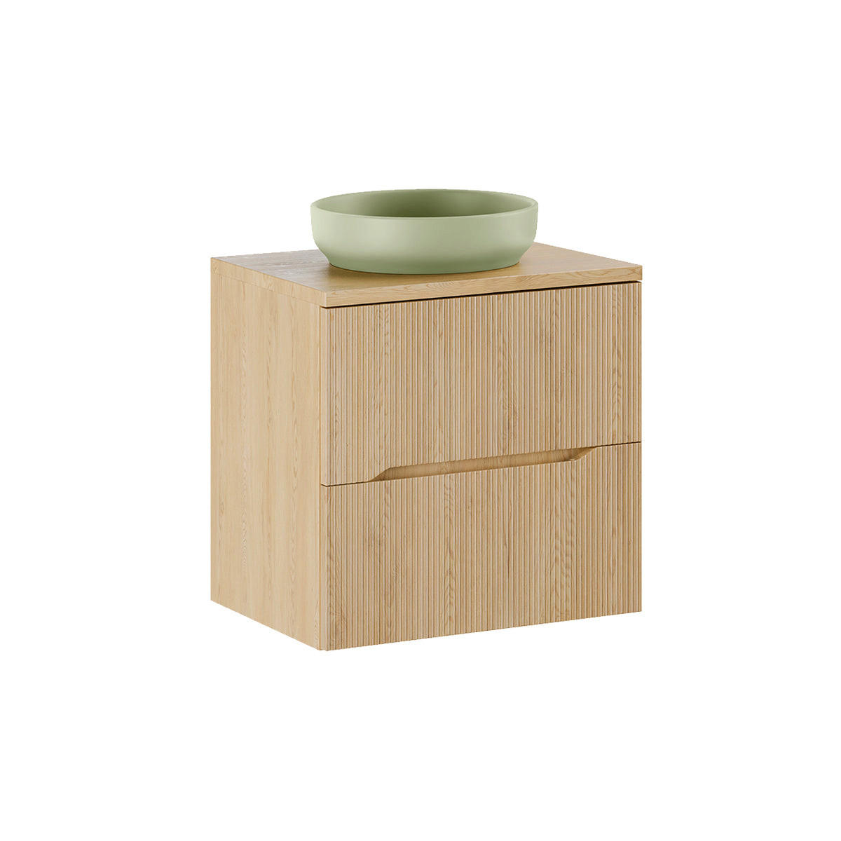 WASCHTISCH 60.6cm Isaline Helle Eiche - Braun, Holzwerkstoff (60.6/59/46cm) - Petits-meubles
