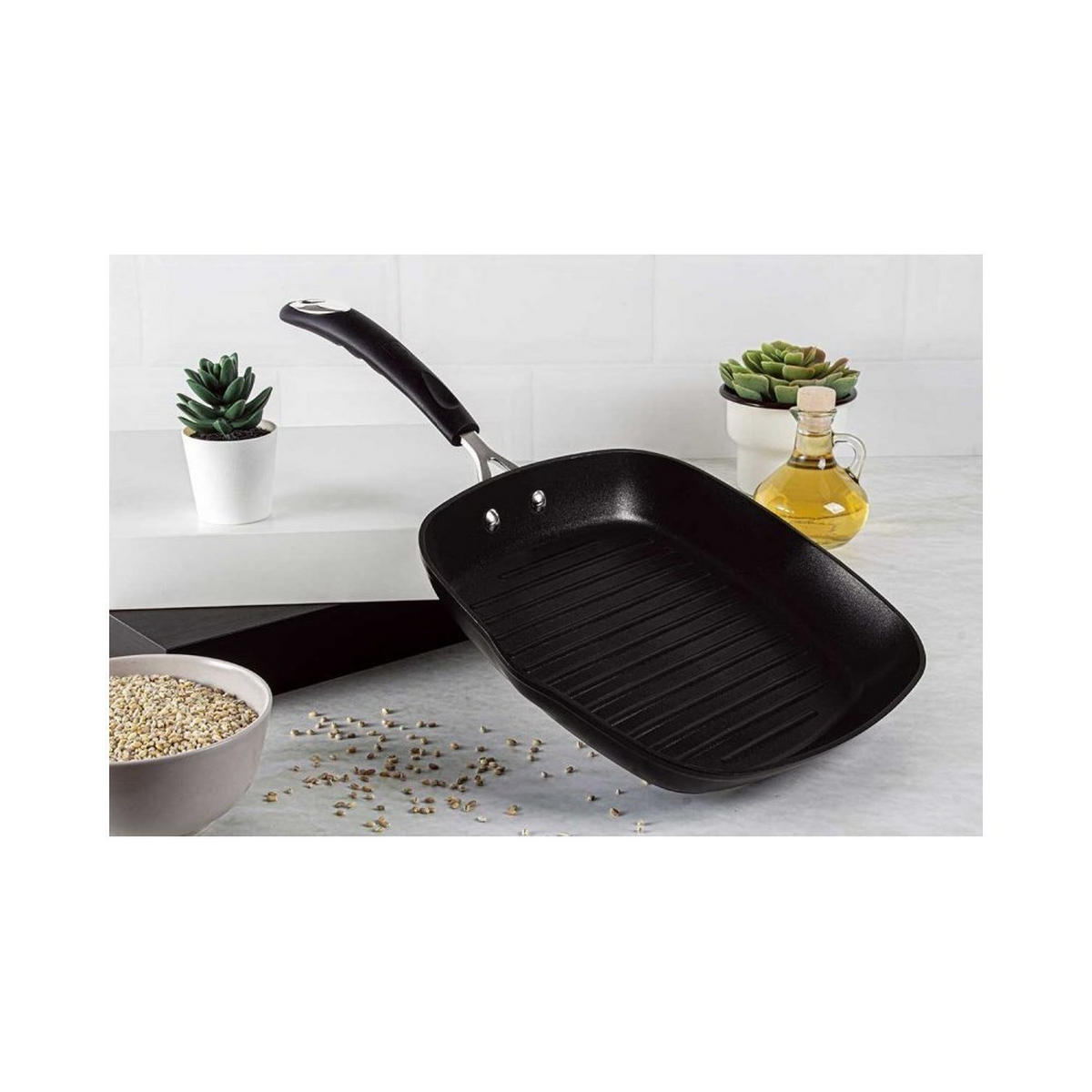 GRILLPFANNE Schwarz 28/28/4.5 cm BH6130 - Schwarz, Glas (28cm) - Berlinger Haus