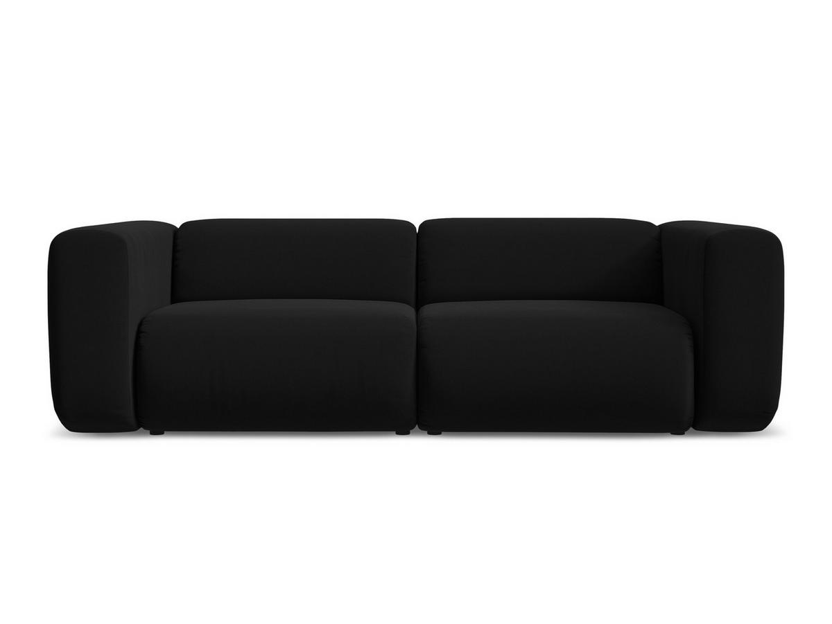 3-SITZER SOFA Samt Stoff Schwarz - Schwarz, Kunststoff/Textil (228/70/89cm) - Makamii