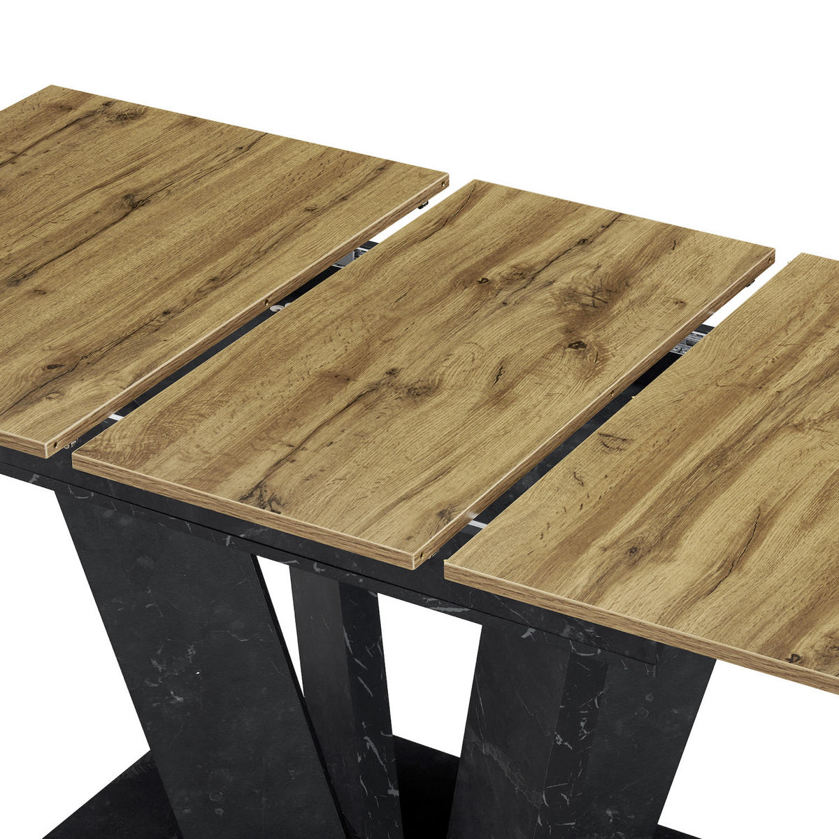 ESSTISCH WILLEM 120-160/80/76 cm - Eiche Bianco/Anthrazit, Holzwerkstoff (80/120/76cm) - B&D Home