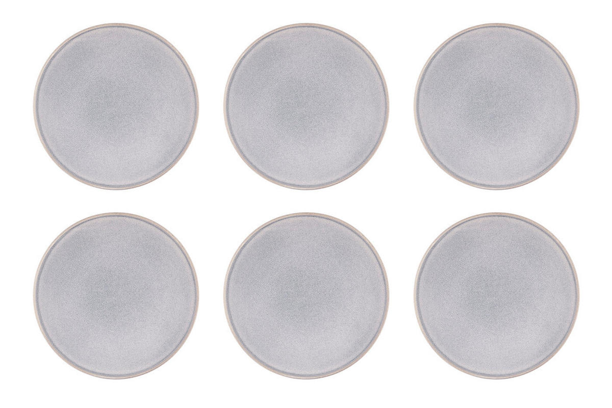 TELLER Stone Ø27,5cm - 6er-Set - Mondgrau - Grau, Keramik (27.5cm) - Björn