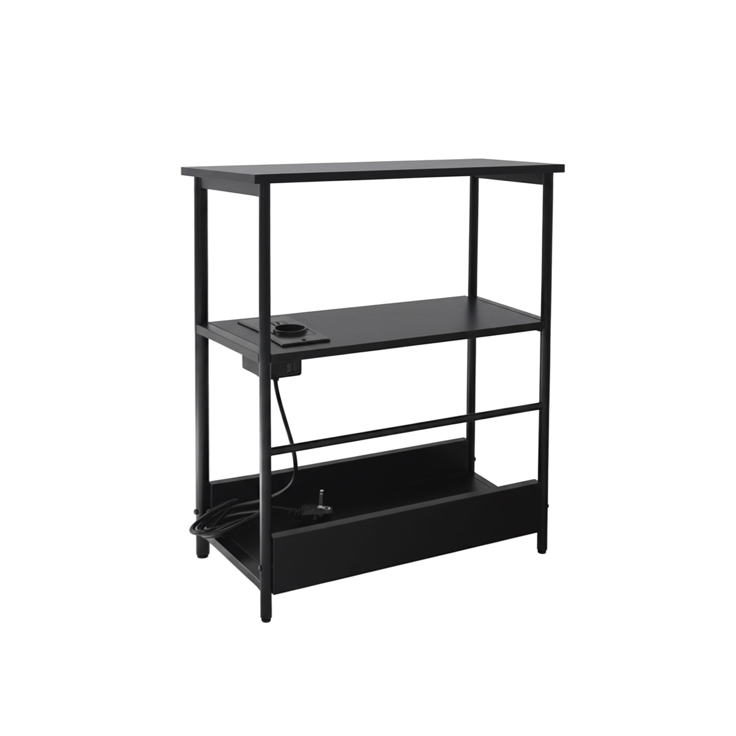 BEISTELLTISCH - Schwarz, Holzwerkstoff/Metall (18/18/58cm) - Relaxdays