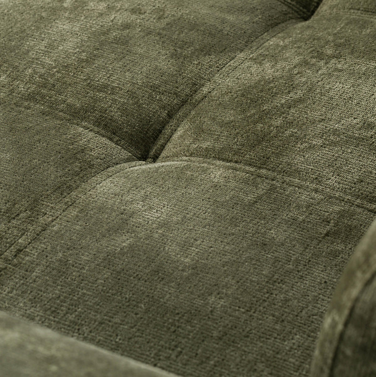 ECKSOFA Ottomane rechts Chenille 284x208x79 grün VALENTINA - Grün, Kunststoff (284/208cm) - Massivmoebel24
