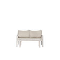 GARTEN-SET mit 2-Sitzer-Sofa und Couchtisch aus beigem Aluminium Niran - Beige, Metall - Klast Home
