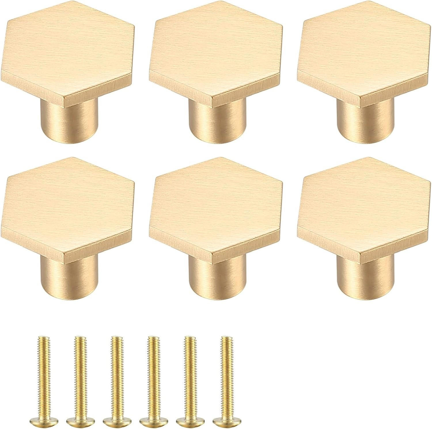 SCHRANKKNOPF Messing T-Form 2er-Set - Goldfarben, Metall (2/2.1/3cm)