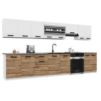 KÜCHENZEILE Italia 3 320 cm, mit Arbeitsplatten, Weiß-Goldbraun Matt - Weiß/Braun, Holz (320/143/60cm) - B BELINI GROUP
