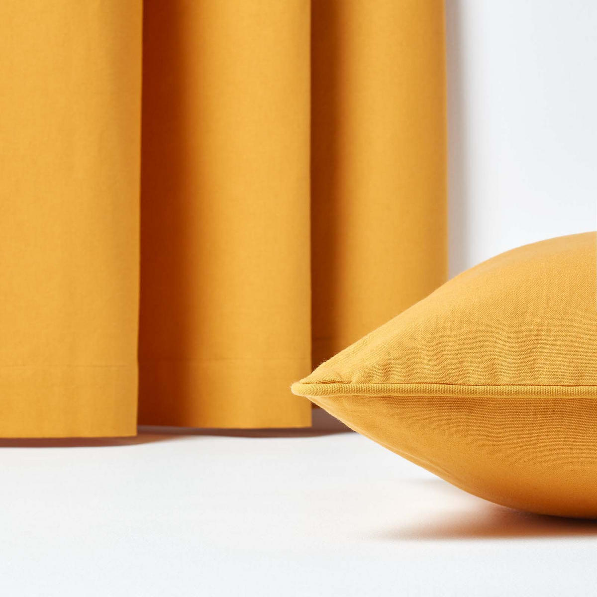 KISSENHÜLLE senfgelb 60/60 cm, 100% Baumwolle - Dunkelgelb, Textil (60/60cm) - Homescapes