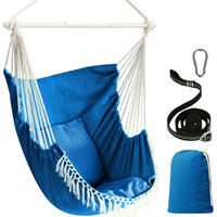 HÄNGESESSEL Königsblau mit 2 Kissen und Tragetasche - Blau, Textil (100/2.5/130cm)