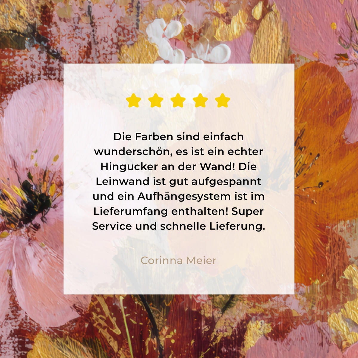 LEINWANDBILD Malerei - Blumen - Rustikal - Rosa Deko Groß 90x90 cm - Altrosa, Textil (90/90cm) - MuchoWow