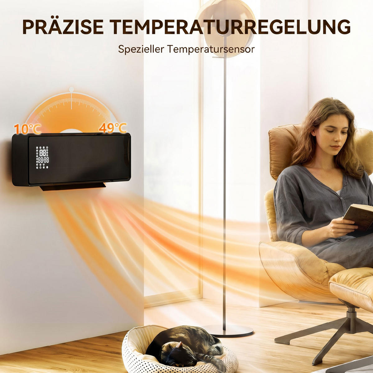 WANDHEIZGERÄT ABS PA Weiß - Weiß, Kunststoff (18.7/12.3/54cm) - HOMCOM