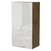 KÜCHENHÄNGESCHRANK Essen W4/50 Weiß Hochglanz / Eiche Artisan Matt 50 / 32,5 / 96cm - Weiß Hochglanz/Eiche Artisan, Holz/Holzwerkstoff (50/96/32.5cm) - Feldmann-Wohnen