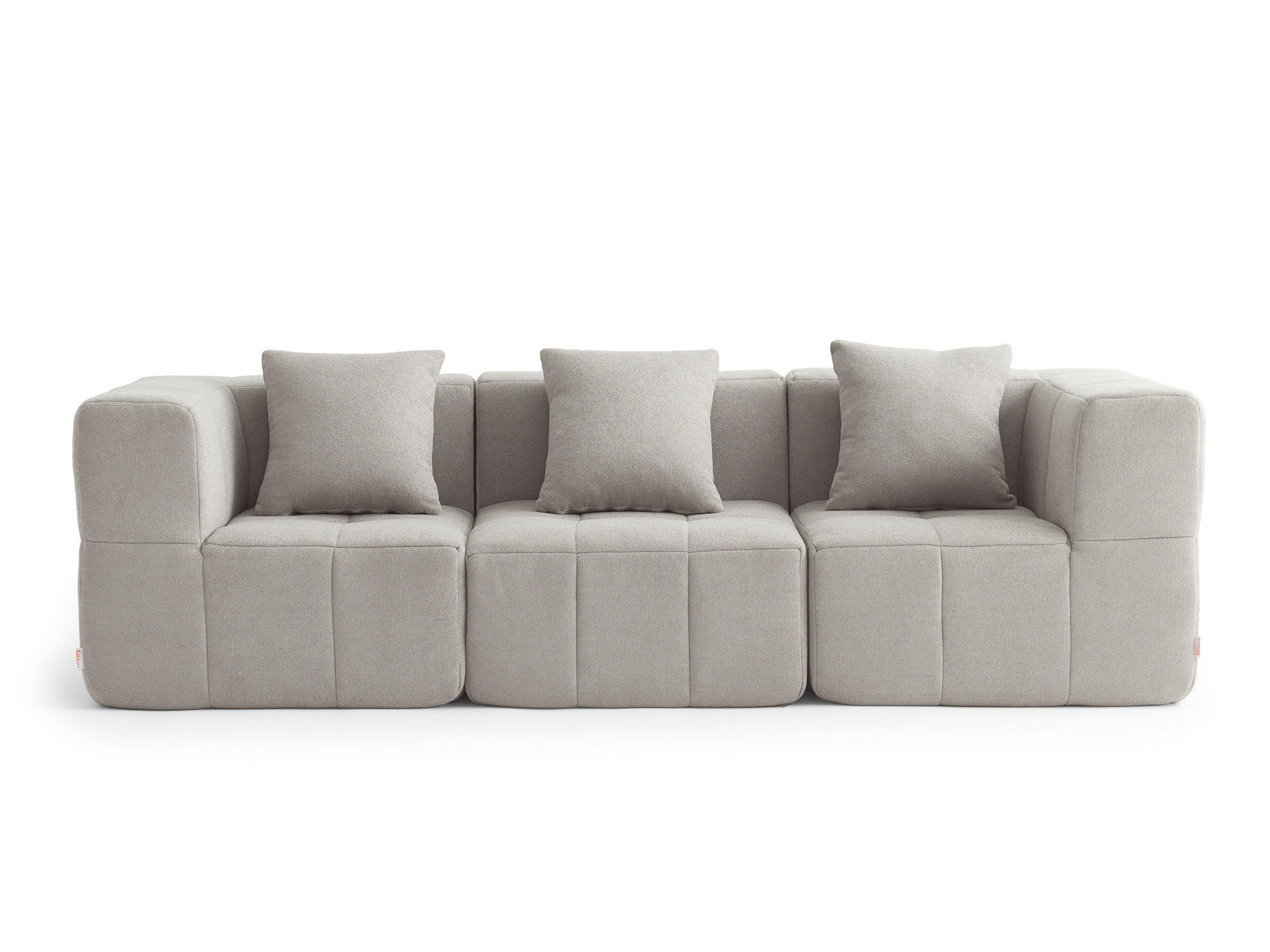 3-SITZER-SOFA Bouclé-Stoff Steinbeige - Greige, Textil (260/73/95cm) - MILYsofa