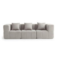 3-SITZER-SOFA Bouclé-Stoff Steinbeige - Greige, Textil (260/73/95cm) - MILYsofa
