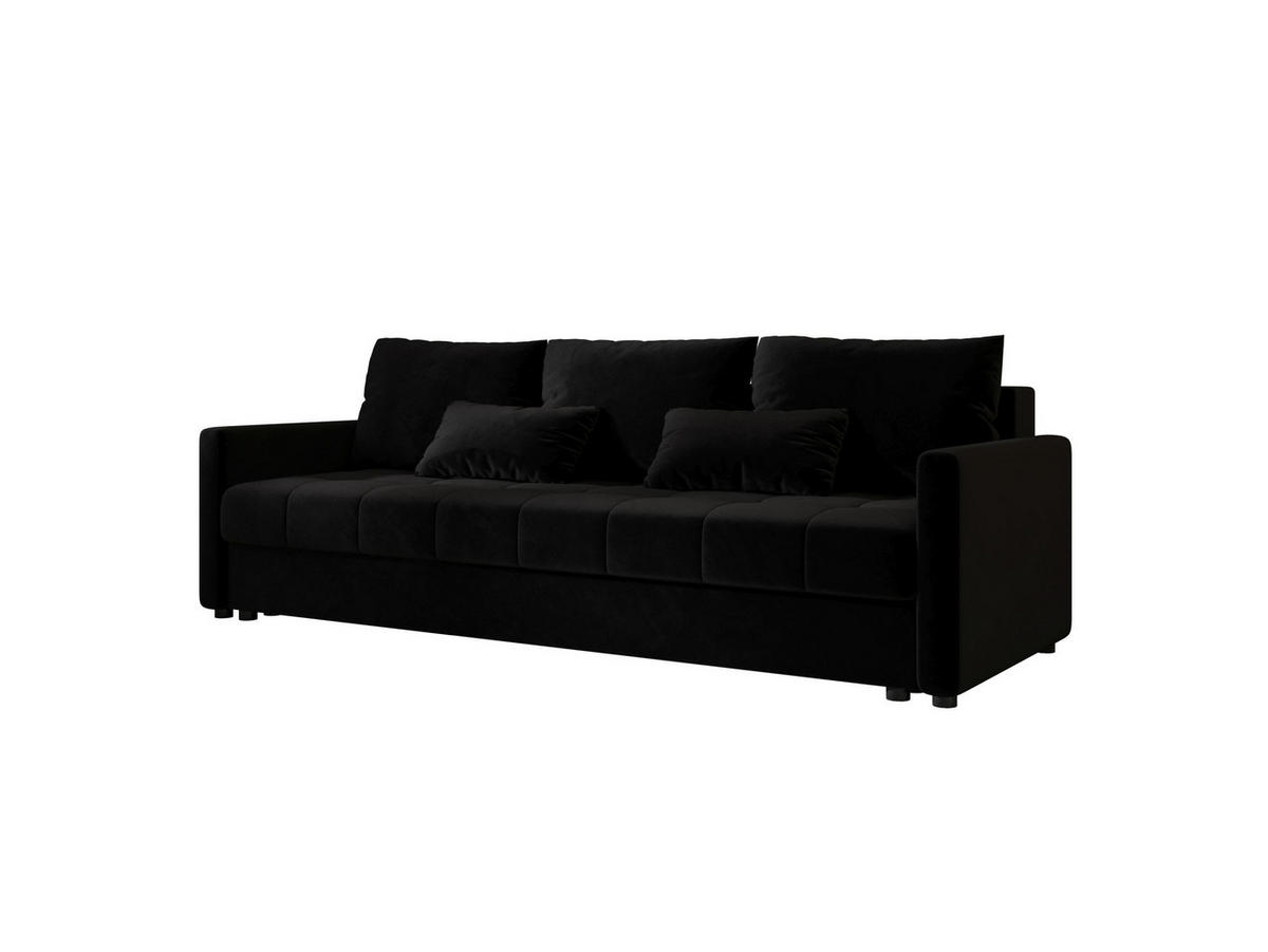 SOFA MOS mit Schlaffunktion ITAKA 15 mit Stauraum - Schwarz, Textil (84/72/220cm) - Bedante