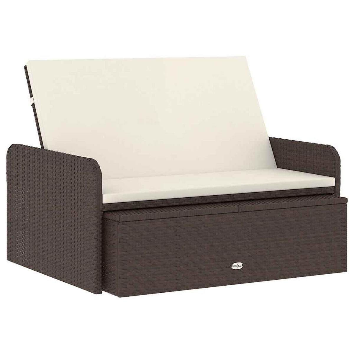 GARTEN-LOUNGE-SET 2Er Set Mit Auflagen Poly Rattan Braun - Braun, Kunststoff - vidaXL