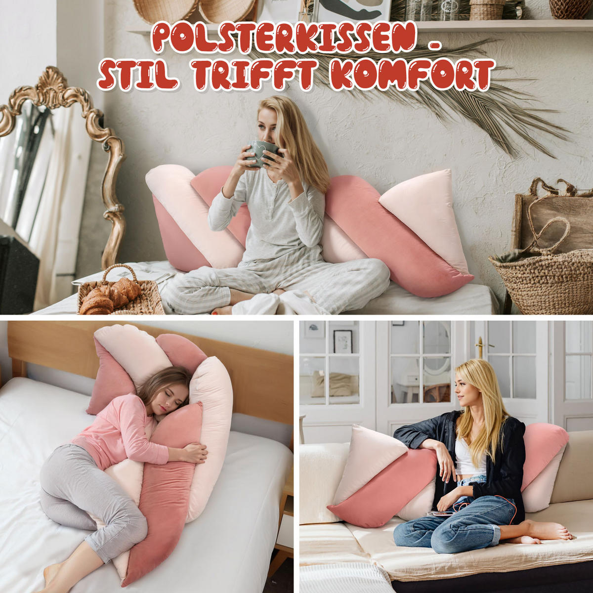 KISSEN Süßigkeiten Zweifarbig 150cm - Pink/Hellrosa, Textil (30/153cm) - Vercart