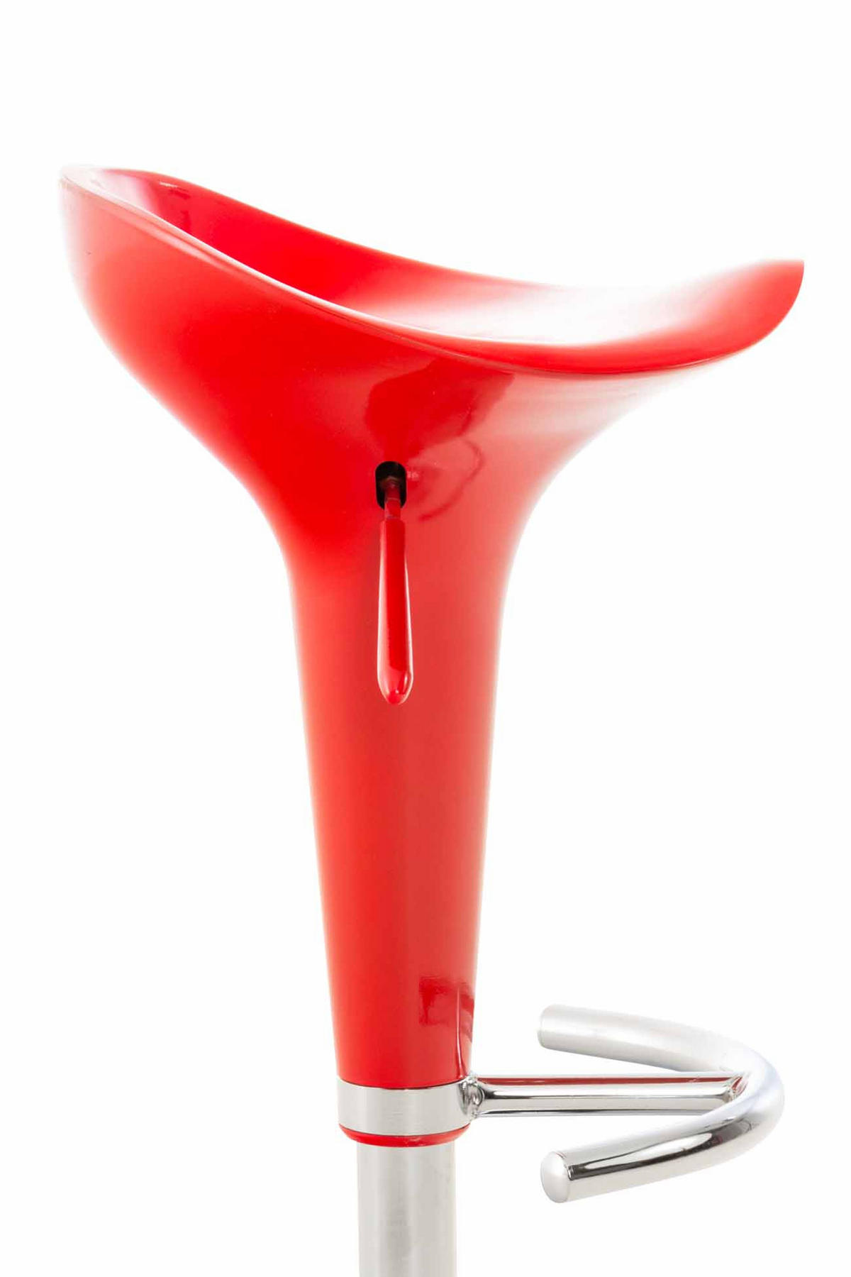 BARHOCKER Kunststoff Rot - Chromfarben/Rot, Kunststoff/Metall (37/87/37cm) - CLP