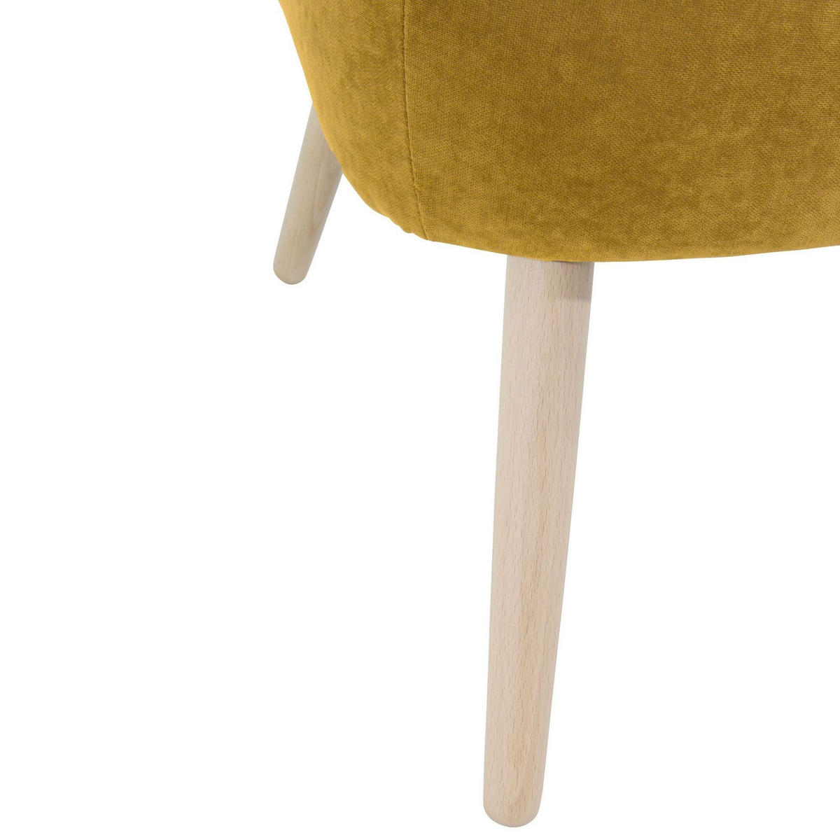 SESSEL Kathy Bezug Veloursstoff Buche natur / mais - Gelb, Kunststoff (70/86/69cm) - 58aufmkessel